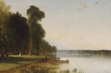 Teich See Wassfall Werke - Sommertag auf Conesus See Szenerie John Frederick Kensett Landschaft